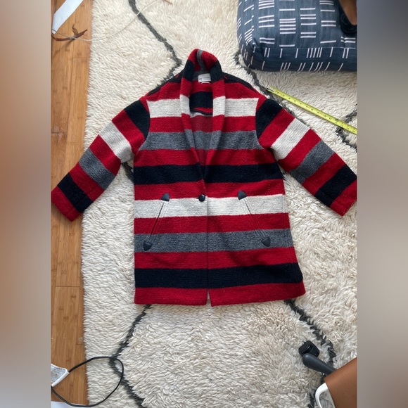 Striped Blanket Sweater Coat - Picture 2 of 9